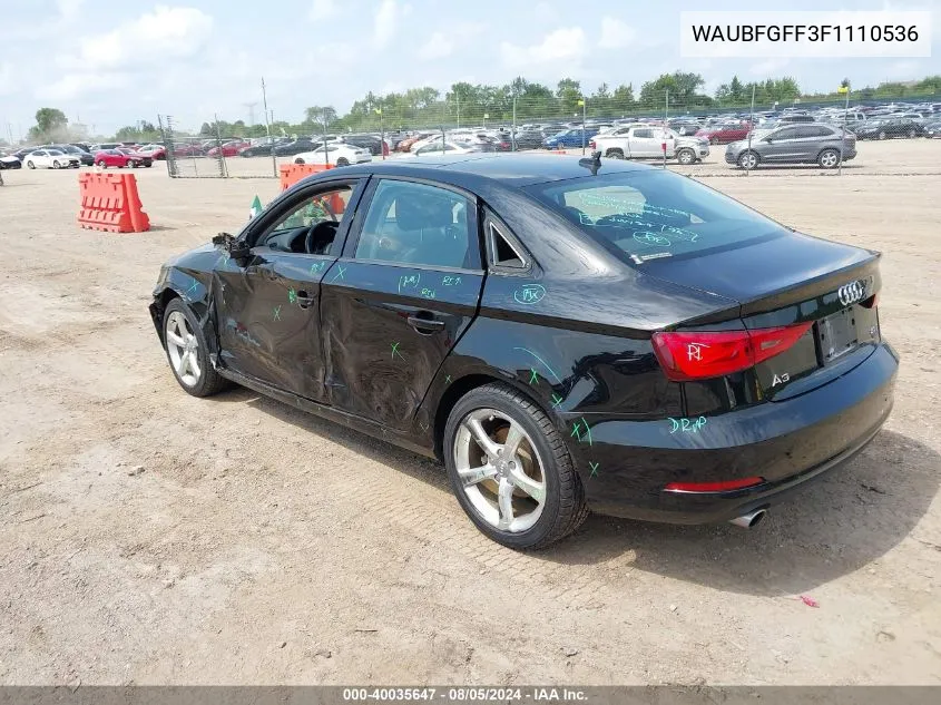 WAUBFGFF3F1110536 2015 Audi A3 2.0T Premium