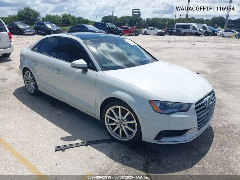 2015 Audi A3 1.8T Premium VIN: WAUACGFF1F1116954 Lot: 40042918