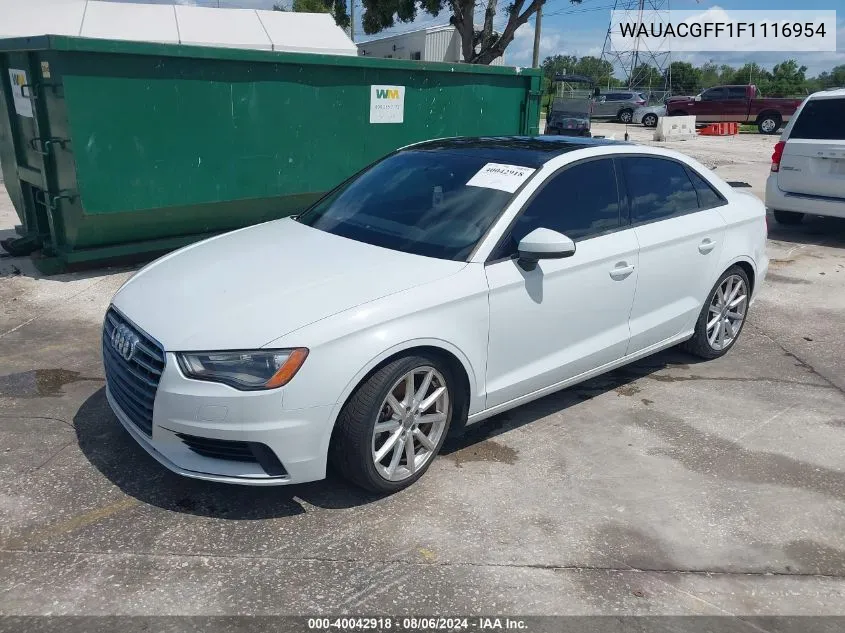 2015 Audi A3 1.8T Premium VIN: WAUACGFF1F1116954 Lot: 40042918