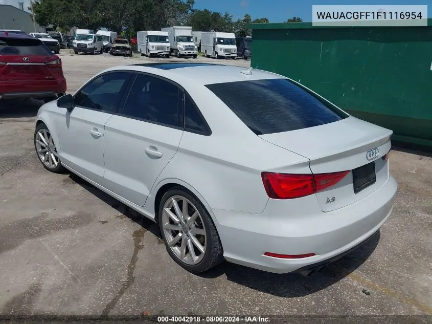 2015 Audi A3 1.8T Premium VIN: WAUACGFF1F1116954 Lot: 40042918