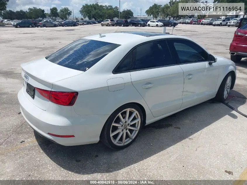 2015 Audi A3 1.8T Premium VIN: WAUACGFF1F1116954 Lot: 40042918