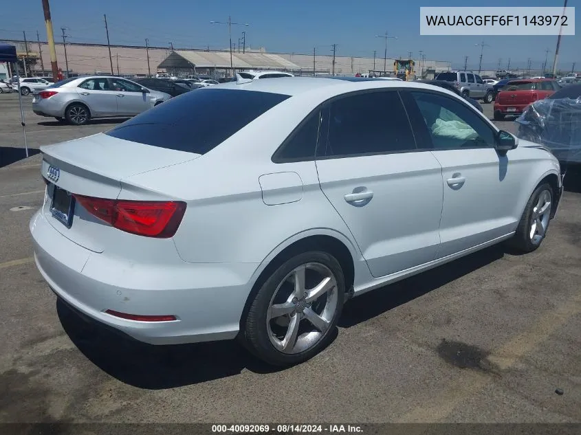 2015 Audi A3 1.8T Premium VIN: WAUACGFF6F1143972 Lot: 40092069