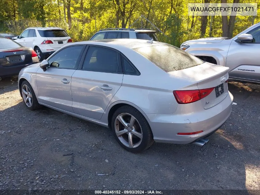 2015 Audi A3 1.8T Premium VIN: WAUACGFFXF1021471 Lot: 40245152