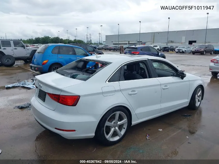 2015 Audi A3 1.8T Premium VIN: WAUACGFF5F1011947 Lot: 40267542