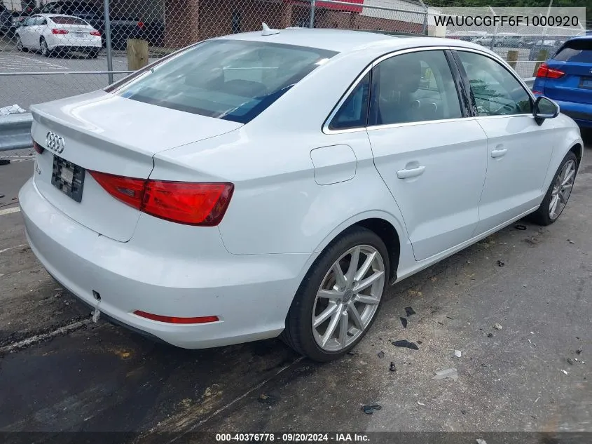 2015 Audi A3 1.8T Premium VIN: WAUCCGFF6F1000920 Lot: 40376778