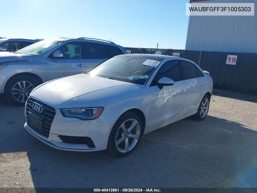 2015 Audi A3 Premium VIN: WAUBFGFF3F1005303 Lot: 40413981