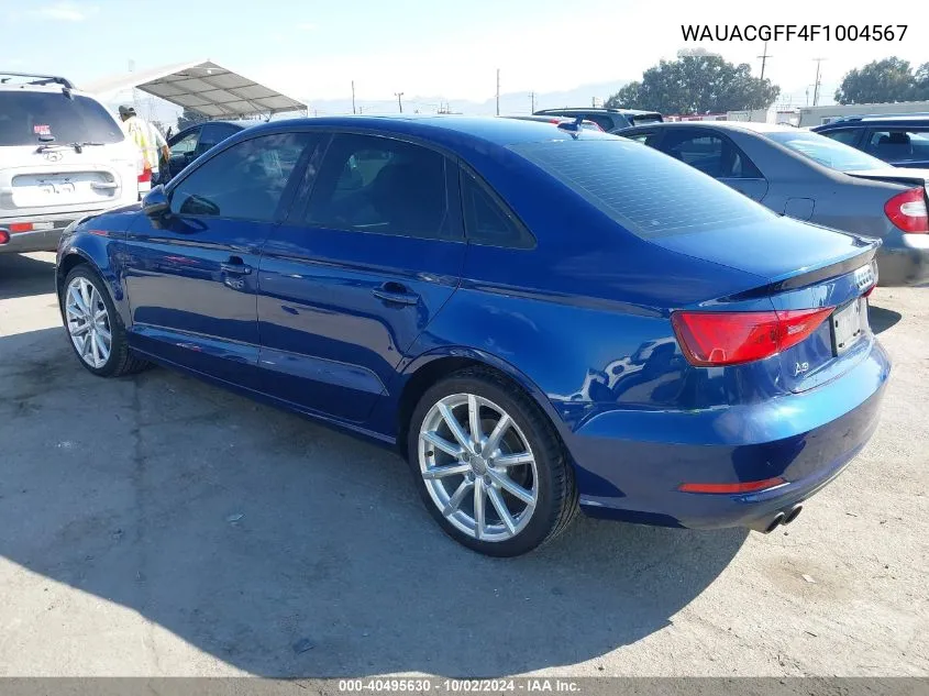 2015 Audi A3 1.8T Premium VIN: WAUACGFF4F1004567 Lot: 40495630