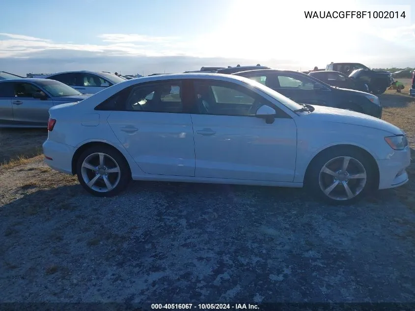 2015 Audi A3 Premium VIN: WAUACGFF8F1002014 Lot: 40516067