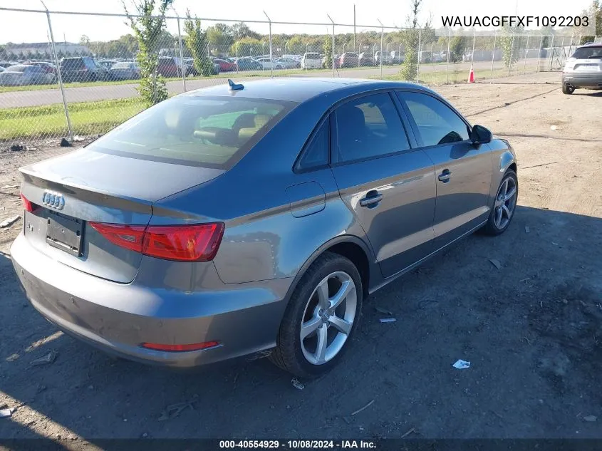 2015 Audi A3 1.8T Premium VIN: WAUACGFFXF1092203 Lot: 40554929