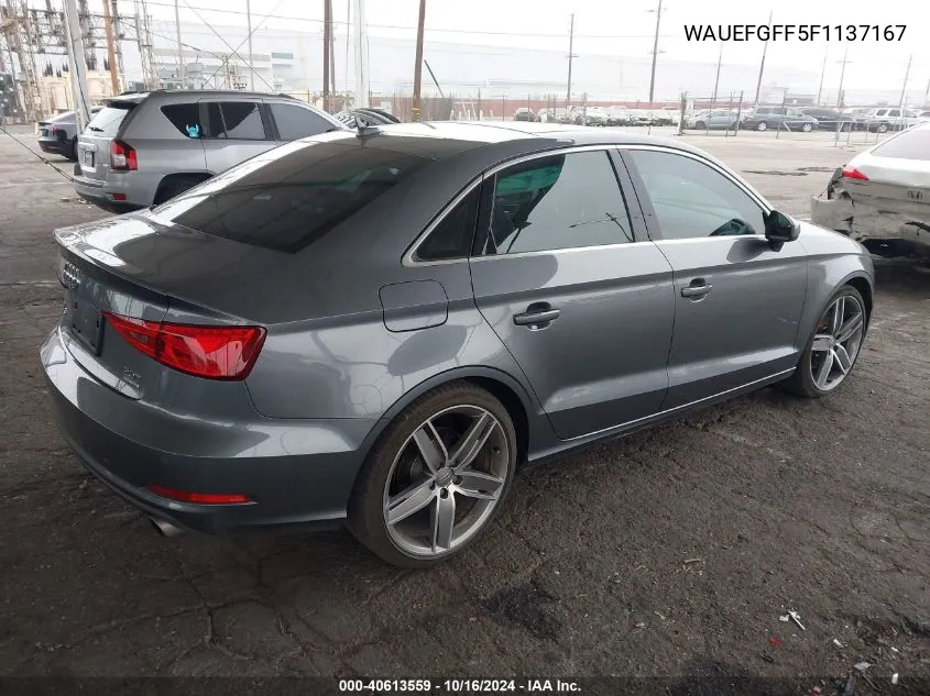 2015 Audi A3 2.0T Premium VIN: WAUEFGFF5F1137167 Lot: 40613559