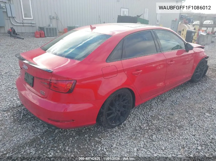 2015 Audi A3 2.0T Premium VIN: WAUBFGFF1F1086012 Lot: 40742620