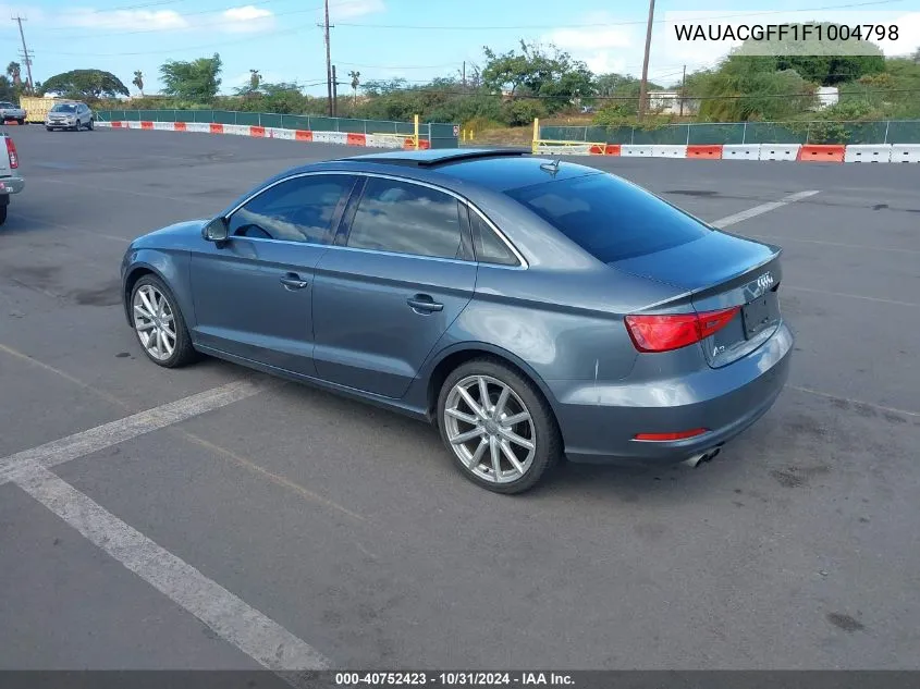 2015 Audi A3 1.8T Premium VIN: WAUACGFF1F1004798 Lot: 40752423