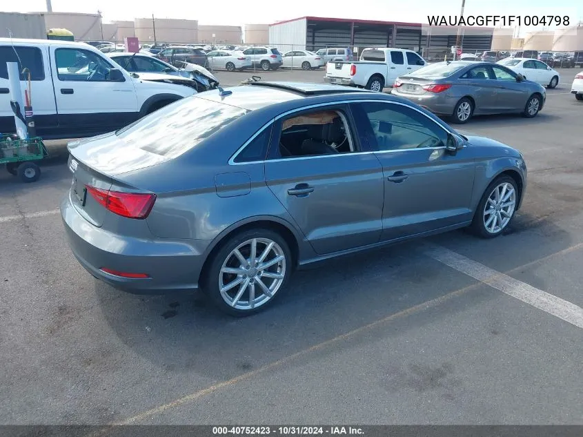 2015 Audi A3 1.8T Premium VIN: WAUACGFF1F1004798 Lot: 40752423