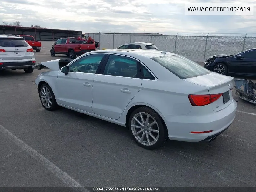 2015 Audi A3 Premium VIN: WAUACGFF8F1004619 Lot: 40755574