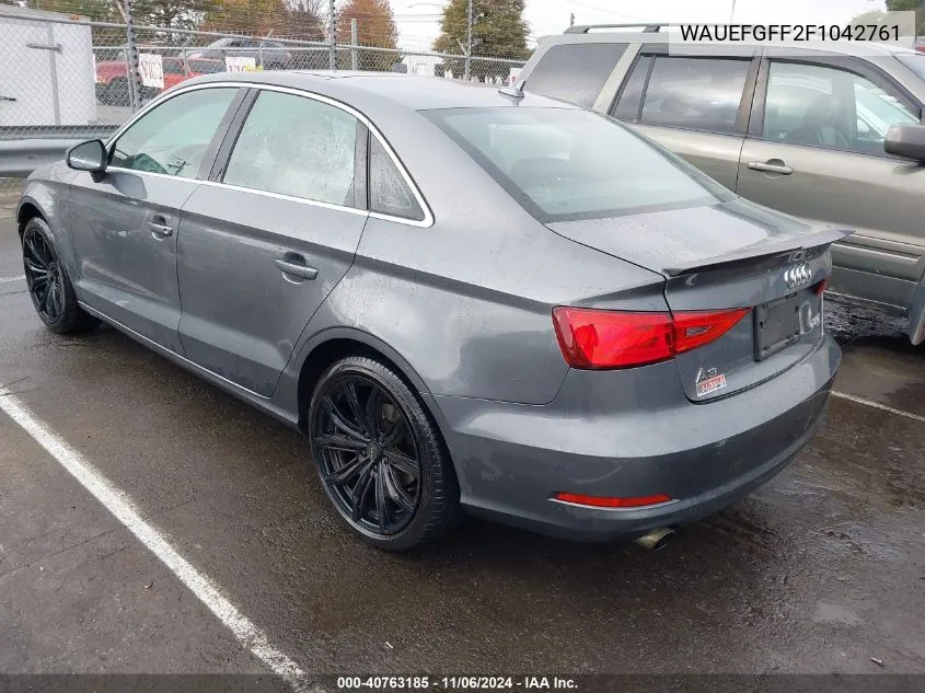 2015 Audi A3 2.0T Premium VIN: WAUEFGFF2F1042761 Lot: 40763185