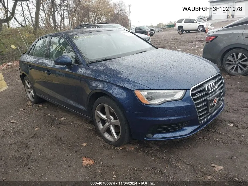 2015 Audi A3 2.0T Premium VIN: WAUBFGFF3F1021078 Lot: 40765074