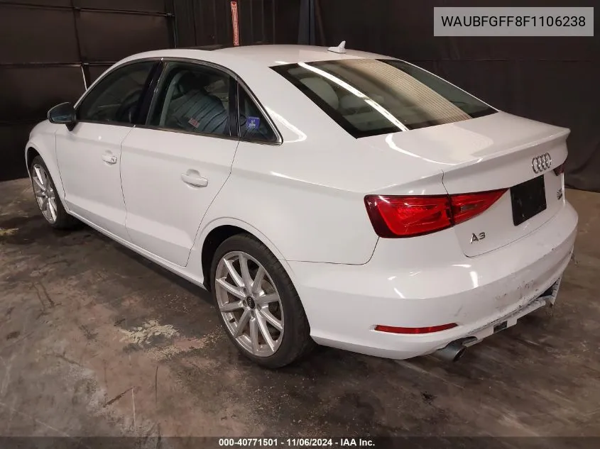 2015 Audi A3 2.0T Premium VIN: WAUBFGFF8F1106238 Lot: 40771501