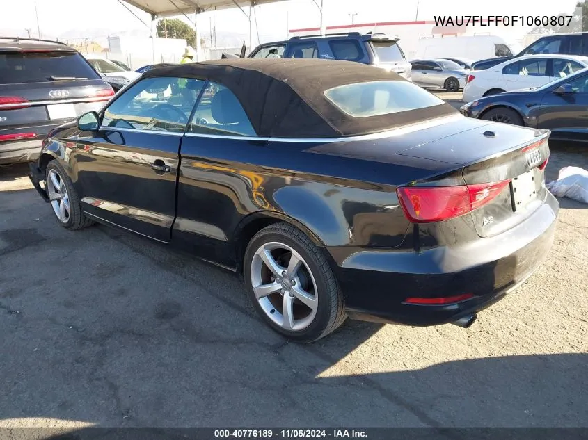 2015 Audi A3 2.0T Premium VIN: WAU7FLFF0F1060807 Lot: 40776189