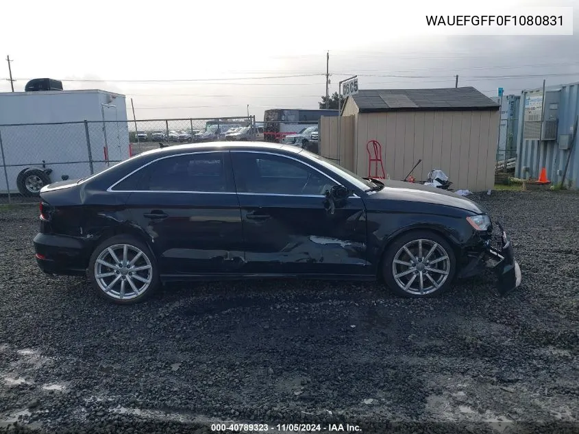 2015 Audi A3 2.0T Premium VIN: WAUEFGFF0F1080831 Lot: 40789323