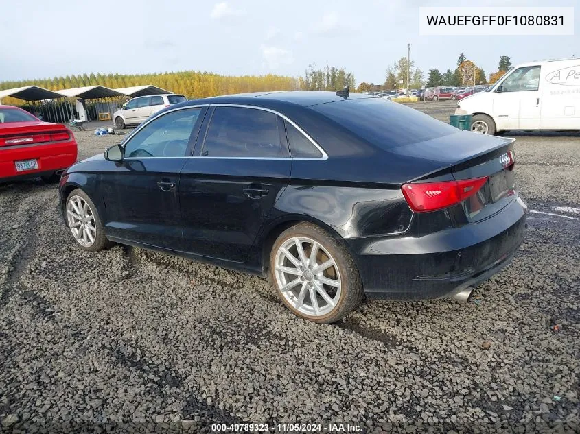 2015 Audi A3 2.0T Premium VIN: WAUEFGFF0F1080831 Lot: 40789323