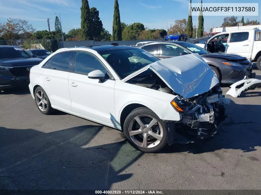 WAUACGFF3F1137580 2015 Audi A3 1.8T Premium