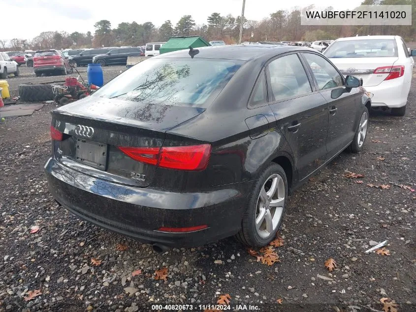 2015 Audi A3 2.0T Premium VIN: WAUBFGFF2F1141020 Lot: 40820673