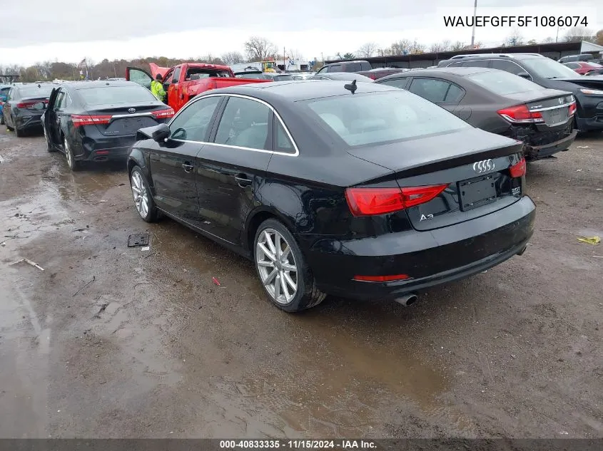 2015 Audi A3 2.0T Premium VIN: WAUEFGFF5F1086074 Lot: 40833335