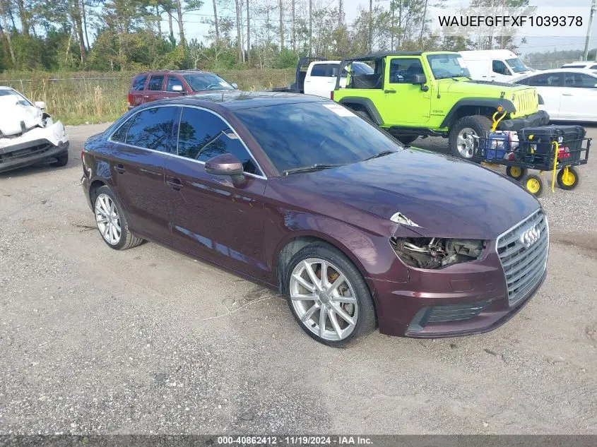 2015 Audi A3 2.0T Premium VIN: WAUEFGFFXF1039378 Lot: 40862412