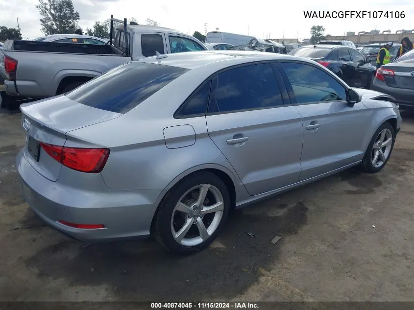 2015 Audi A3 1.8T Premium VIN: WAUACGFFXF1074106 Lot: 40874045