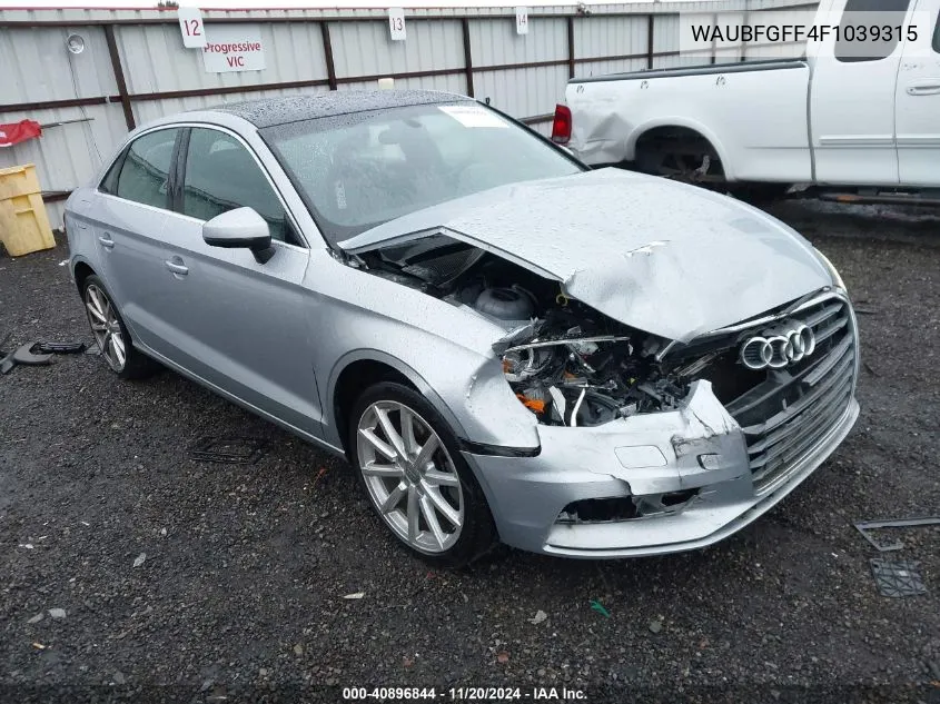 2015 Audi A3 2.0T Premium VIN: WAUBFGFF4F1039315 Lot: 40896844