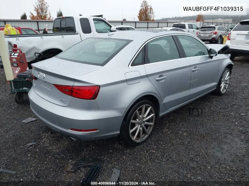 2015 Audi A3 2.0T Premium VIN: WAUBFGFF4F1039315 Lot: 40896844