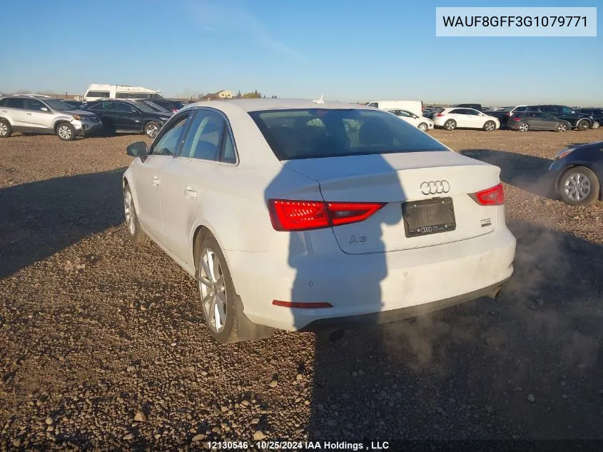 2016 Audi A3 VIN: WAUF8GFF3G1079771 Lot: 12130546