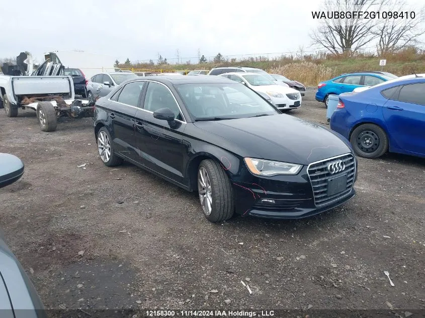 2016 Audi A3 VIN: WAUB8GFF2G1098410 Lot: 12158300