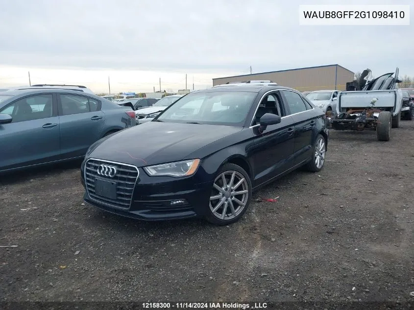 2016 Audi A3 VIN: WAUB8GFF2G1098410 Lot: 12158300