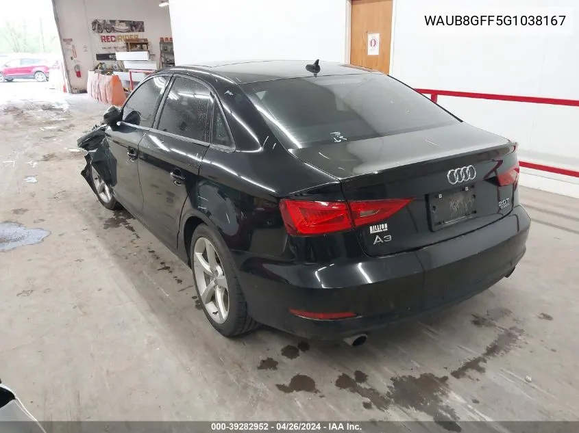 WAUB8GFF5G1038167 2016 Audi A3 2.0T Premium