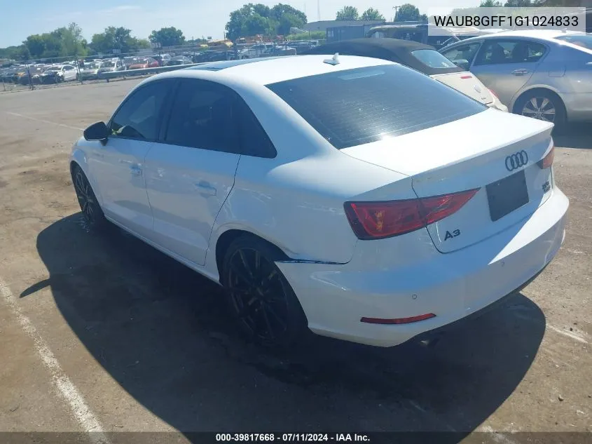 2016 Audi A3 2.0T Premium VIN: WAUB8GFF1G1024833 Lot: 39817668