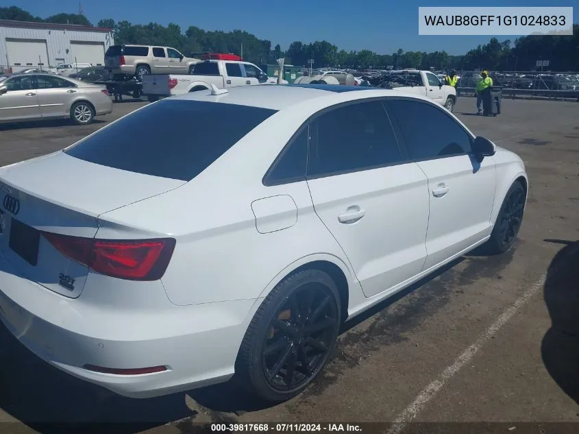 2016 Audi A3 2.0T Premium VIN: WAUB8GFF1G1024833 Lot: 39817668