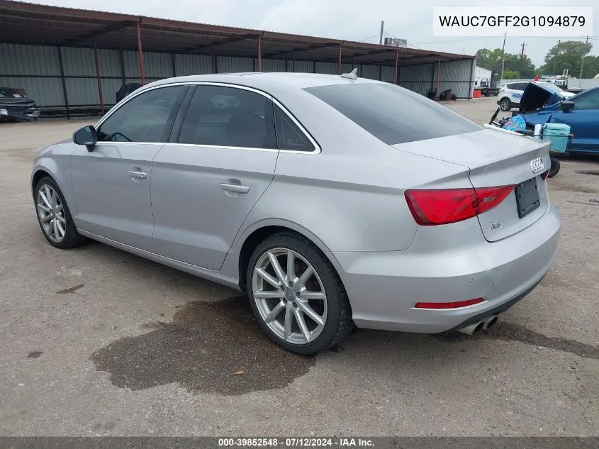 2016 Audi A3 1.8T Premium VIN: WAUC7GFF2G1094879 Lot: 39852548