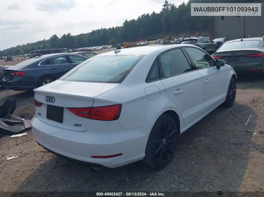 2016 Audi A3 2.0T Premium VIN: WAUB8GFF1G1093943 Lot: 40002427