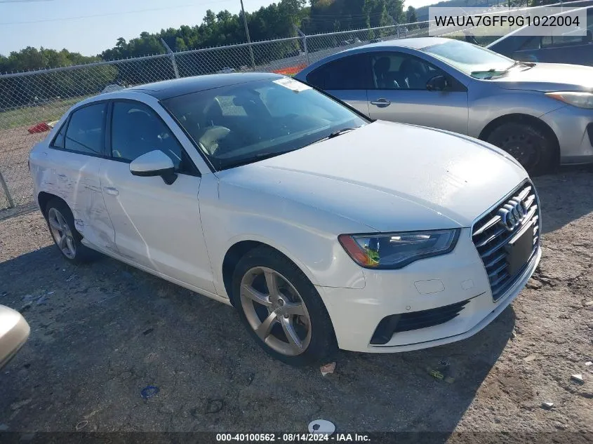 2016 Audi A3 1.8T Premium VIN: WAUA7GFF9G1022004 Lot: 40100562