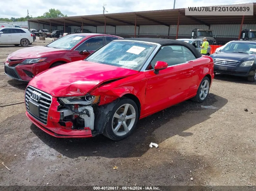 WAU78LFF2G1006839 2016 Audi A3 2.0T Premium