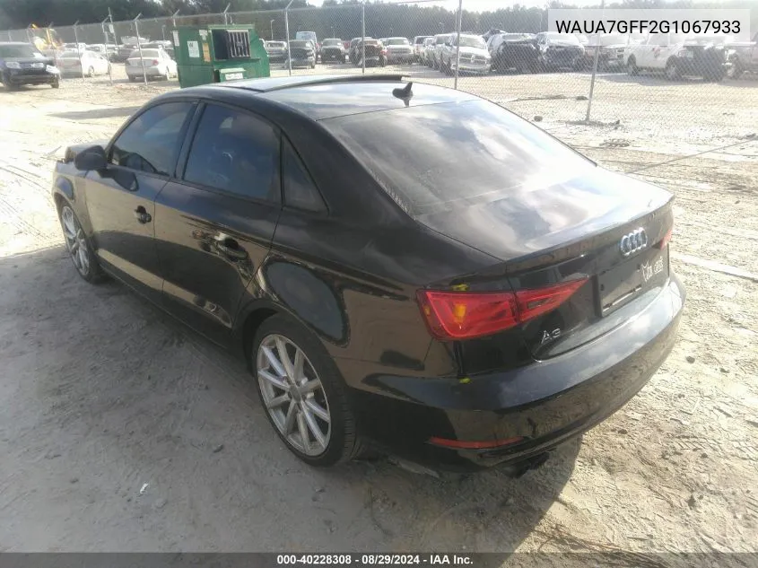 WAUA7GFF2G1067933 2016 Audi A3 1.8T Premium