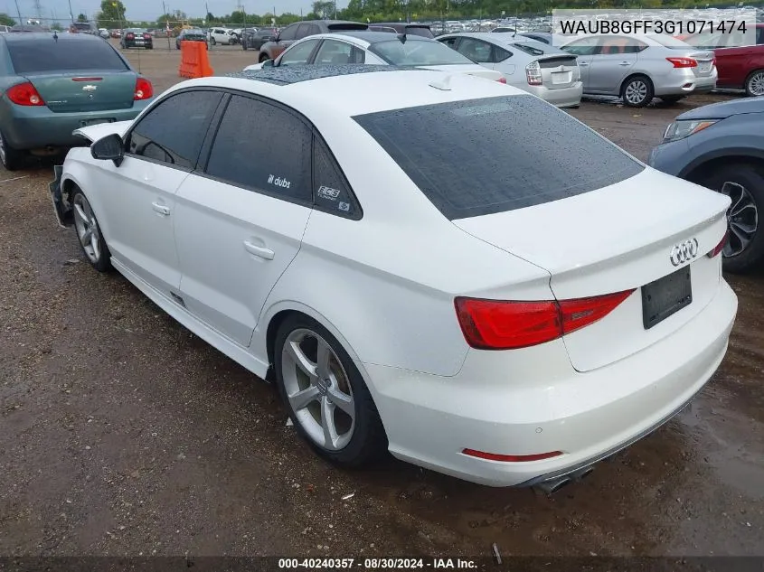 WAUB8GFF3G1071474 2016 Audi A3 2.0T Premium