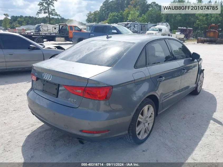 WAUB8GFF2G1074785 2016 Audi A3 2.0T Premium