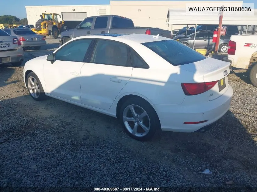 2016 Audi A3 Premium VIN: WAUA7GFF5G1060636 Lot: 40369587