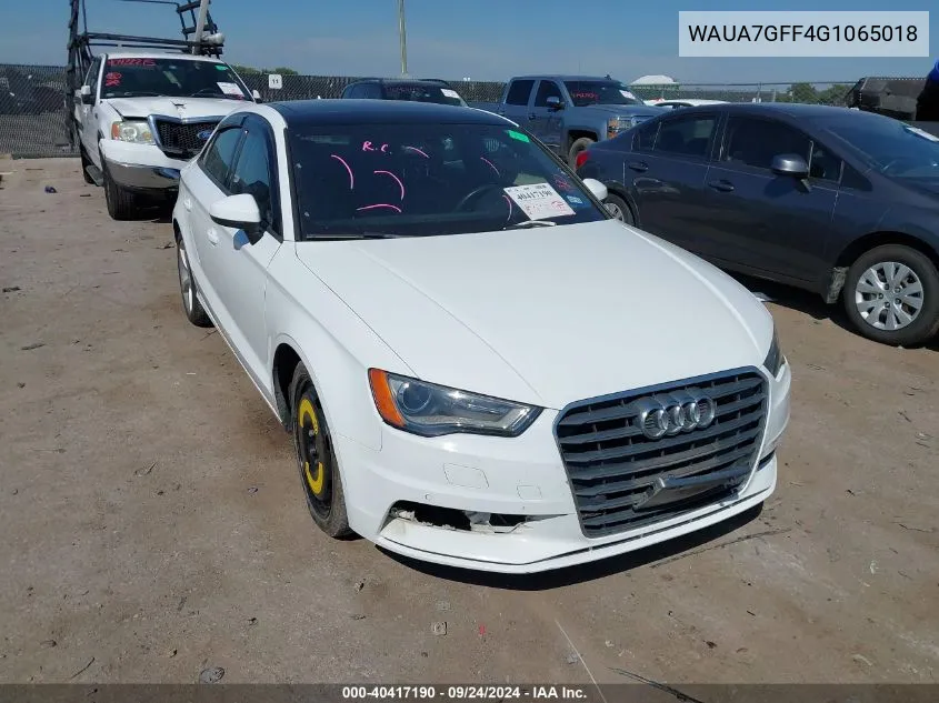 2016 Audi A3 Premium VIN: WAUA7GFF4G1065018 Lot: 40417190