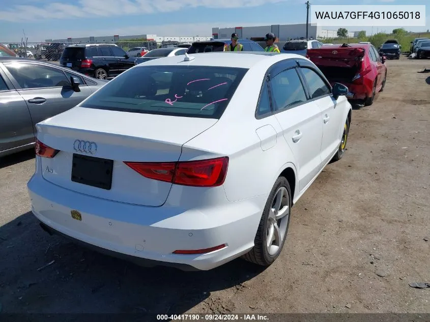 2016 Audi A3 Premium VIN: WAUA7GFF4G1065018 Lot: 40417190