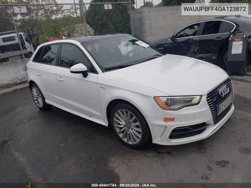 2016 Audi A3 E-Tron 1.4T Premium VIN: WAUUPBFF4GA123872 Lot: 40441784