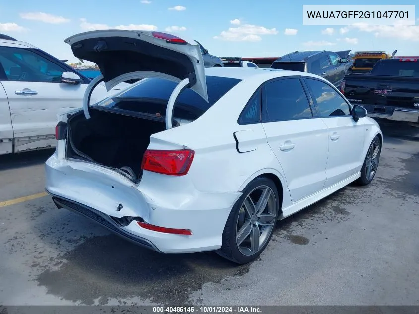 WAUA7GFF2G1047701 2016 Audi A3 1.8T Premium