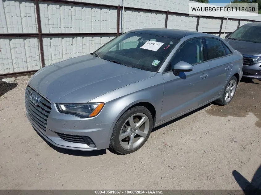 2016 Audi A3 2.0T Premium VIN: WAUB8GFF6G1118450 Lot: 40501067